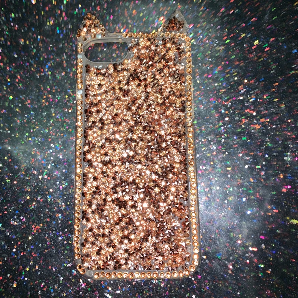 Glitter cat phone case good condition brand new